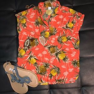 Pineapple Button Down Top